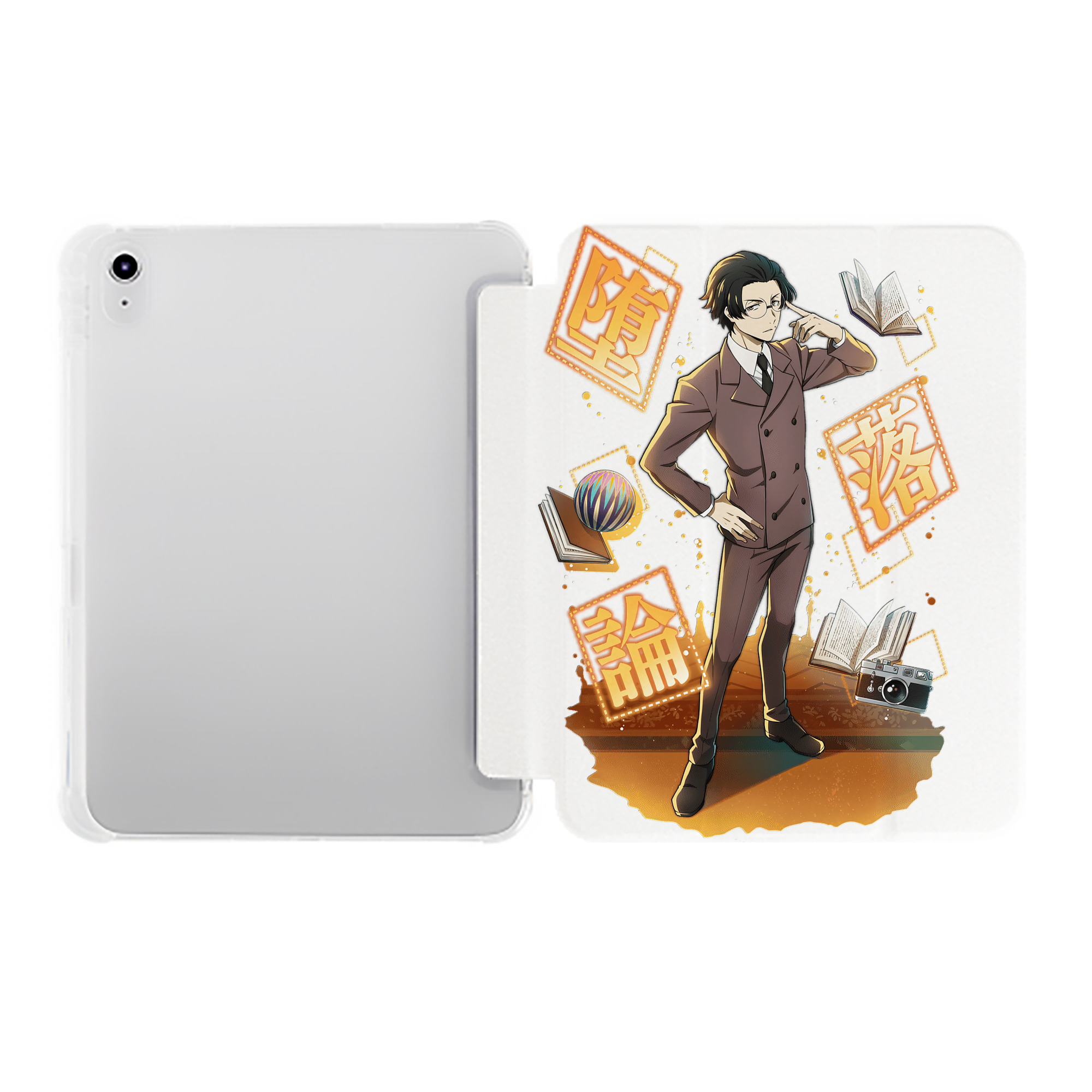 （画像用） 文豪ストレイドッグス Bungo Stray Dogs IPad ケース ペン収納付き 三つ折りスタンド PUレザー×シリコン 対応機種9.5/10.5/10.9インチ